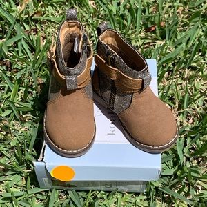 Faux suede sparkly toddler boots